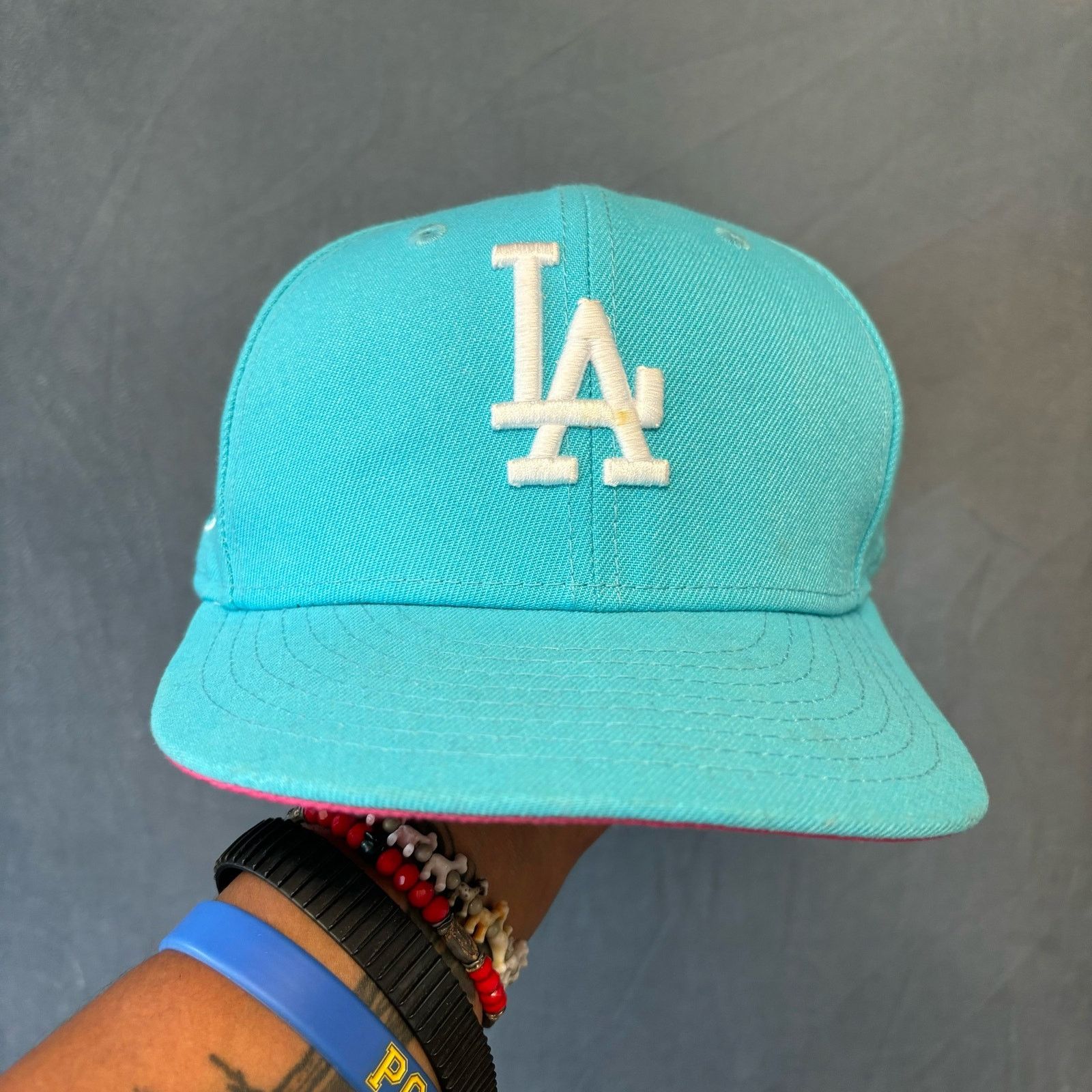 Dodgers Stadium 50Th Anniversary Hat Size 7 Fitted New Era in Blue, Men's