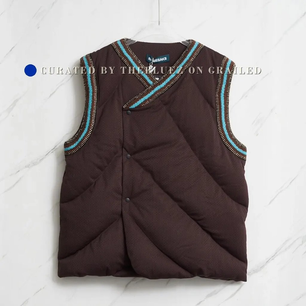 Namesake Men's Knit Panel Down Vest in Brown, Men's