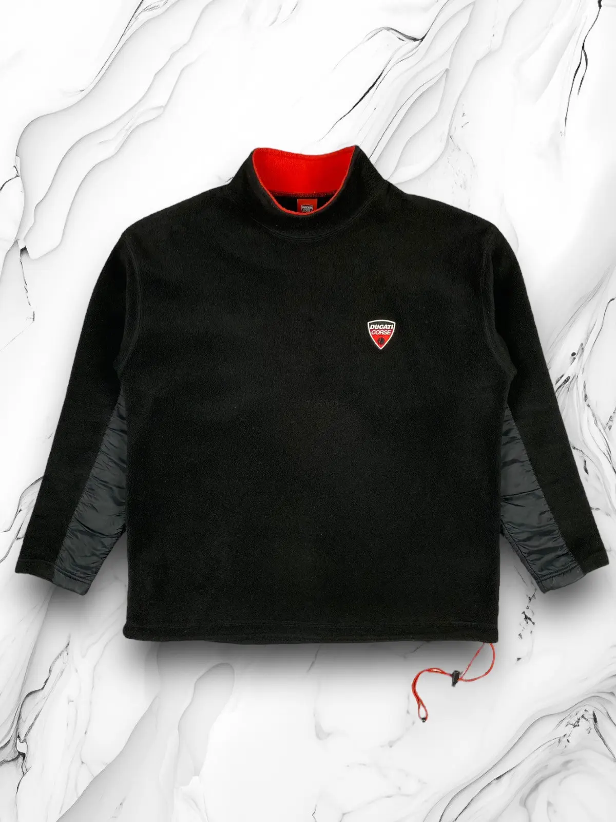 Ducati Corse Racing Super Bike Fleece Bomber in Black, Men's (Size Large)