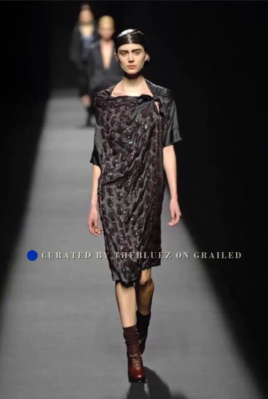 Dries Van Noten Runway Sequin Silk Dress in Black, Women's