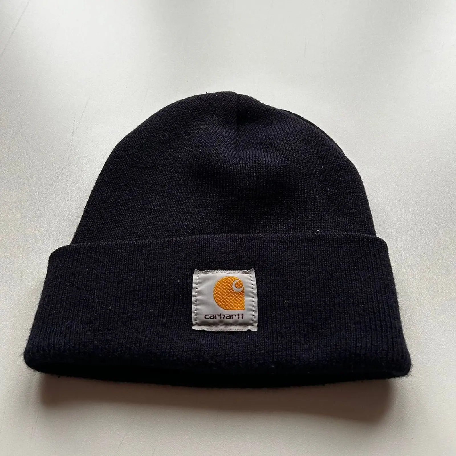 Carhartt Beanie Hat Osfa Navy Blue Y2K Workwear, Men's