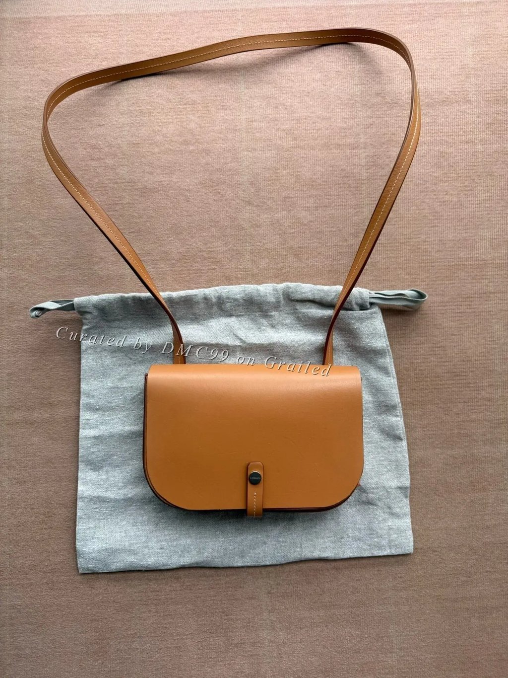 Ilbisonte Tan Leather Crossbody Bag in Brown, Men's