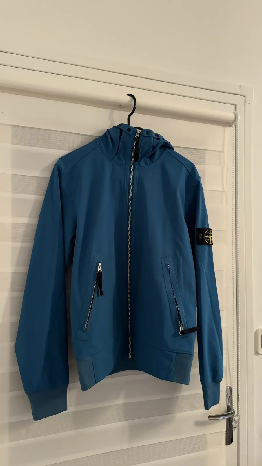 Stone Island Soft Shell R Jacket in Blue, Men's (Size Small)