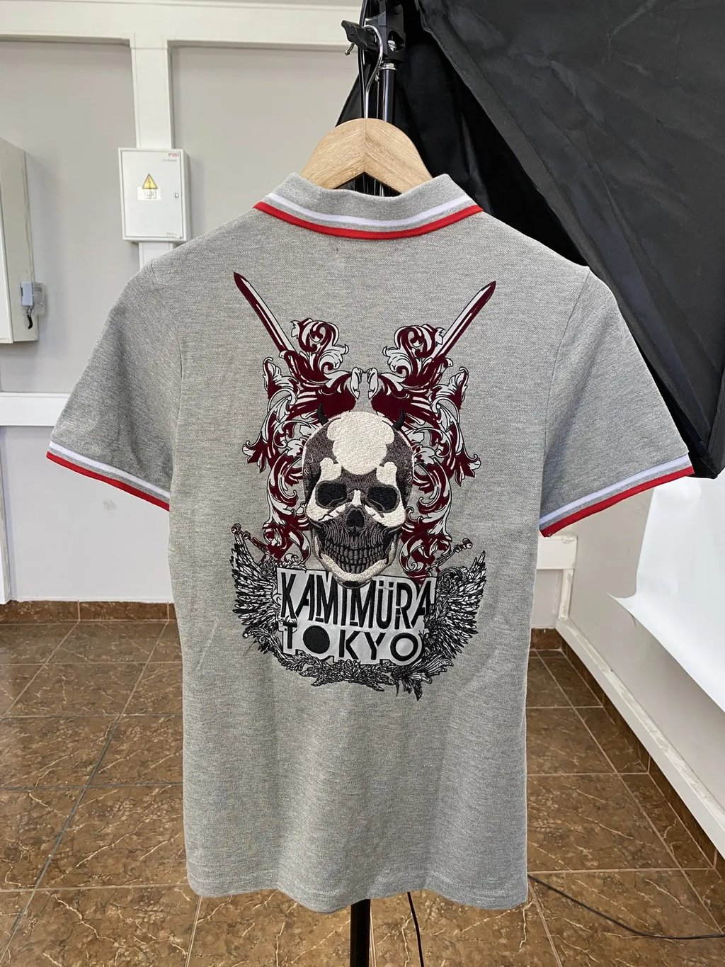 Y2K Kamimura Tokyo Polo T-Shirt Japan Style Kapital in Gray, Men's