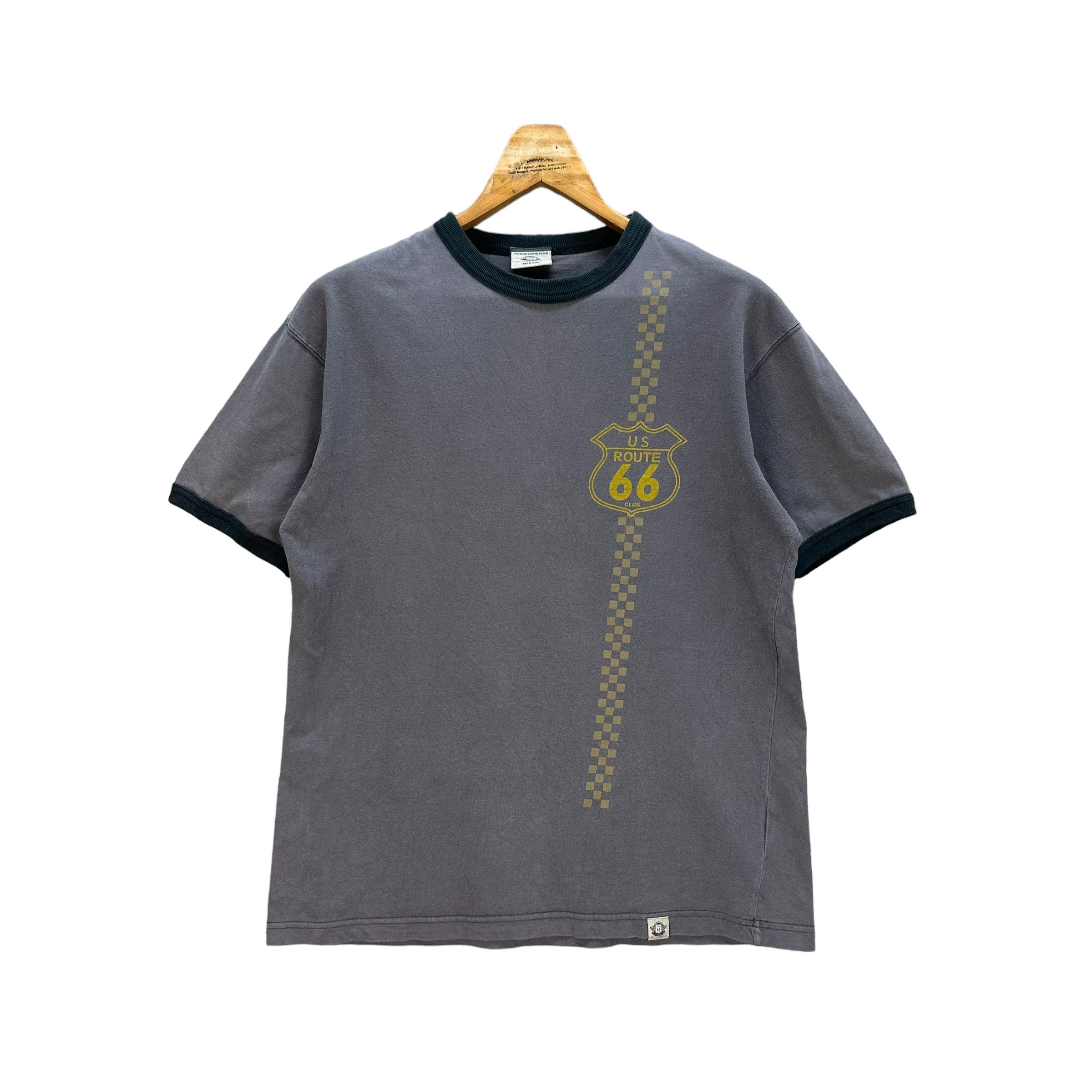 Route 66 American Legend Bland Big Logo Tees 7978-194 in Grey, Men's (Size Medium)