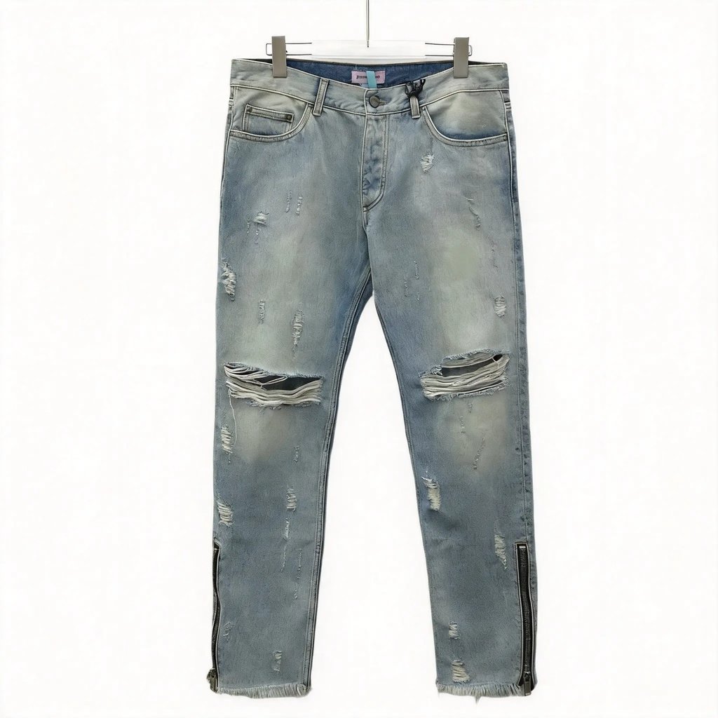 Light Blue Distressed Denim Pants/, Men's (Size 32)