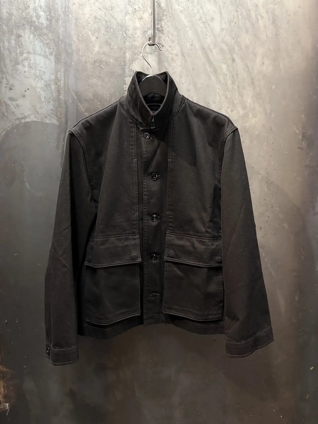 Lemaire Black Cotton Boxy Jacket, Men's