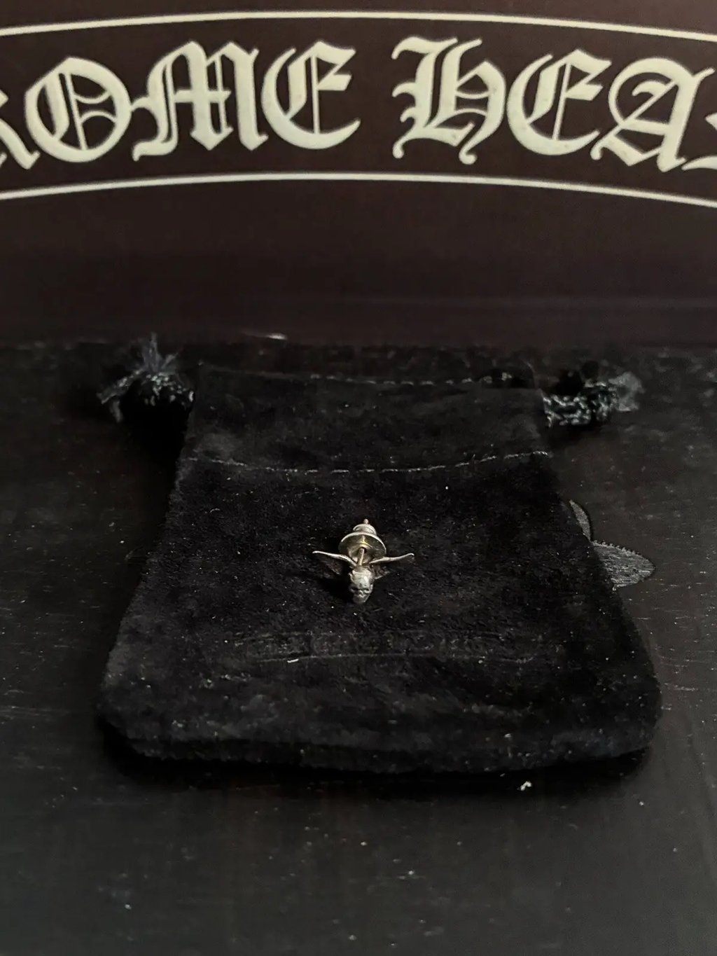 Chrome Hearts Foti Skull 14k Needle Earring Bbbb7 in Silver, Women's
