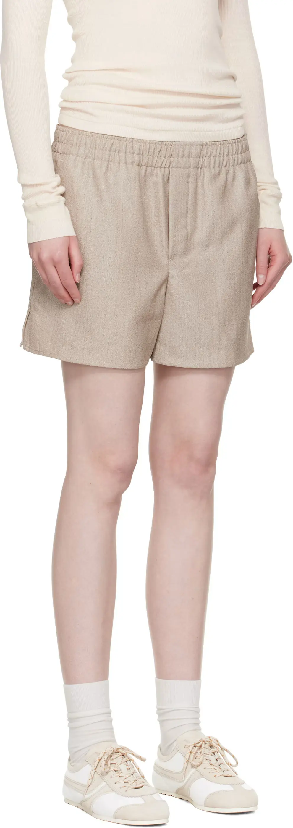 Ami Paris Virgin Wool Short Shorts Size XL in Beige, Men's