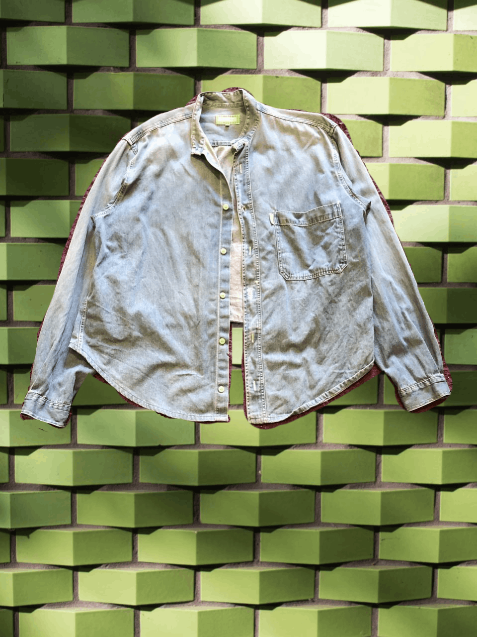 Button-Down Shirt Thomas Burberry Denim Vintage in Blue, Men's (Size Medium)