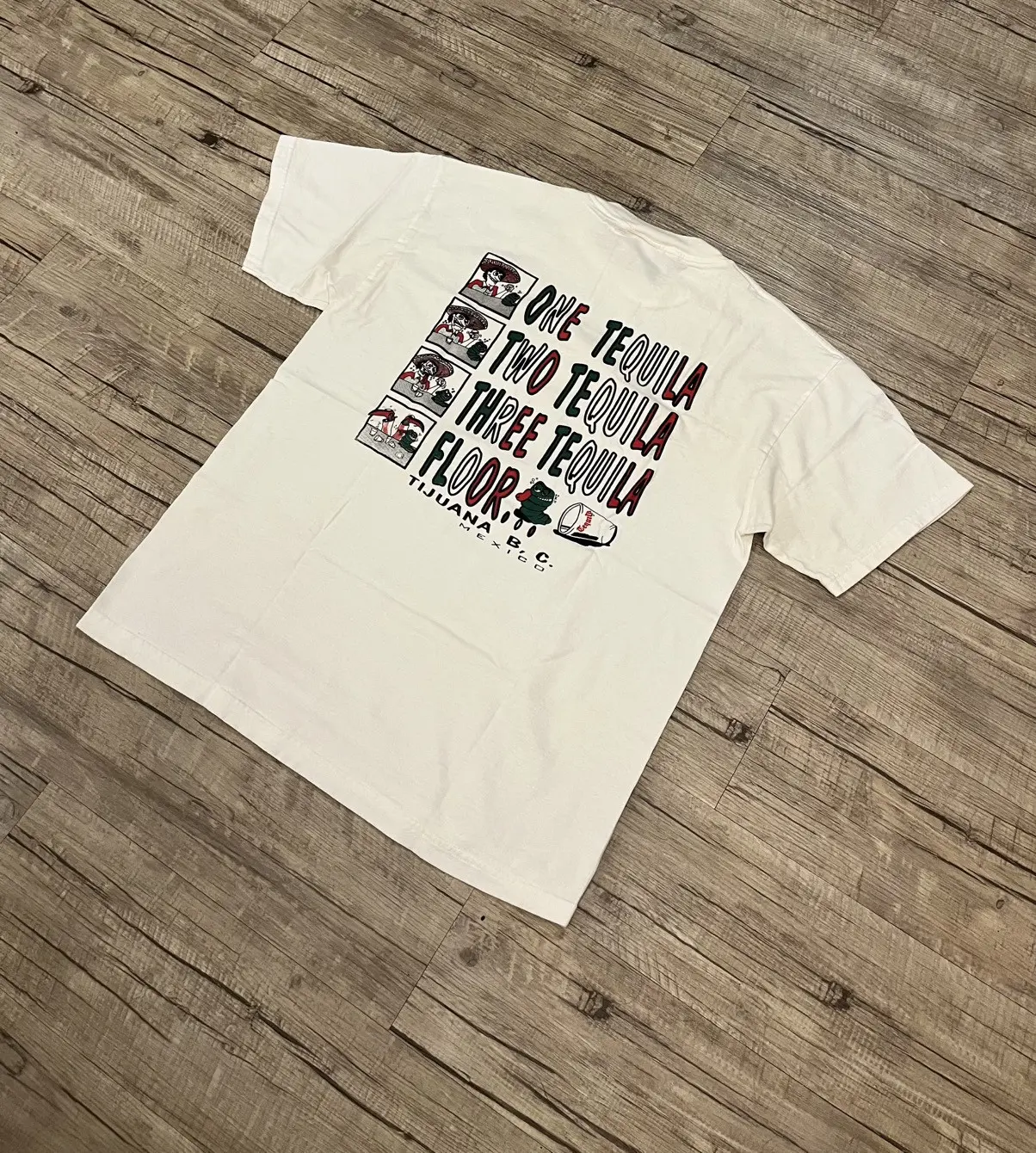 Aaa Triple A Tijuana Mexico Humor Tee Size L in White, Men's