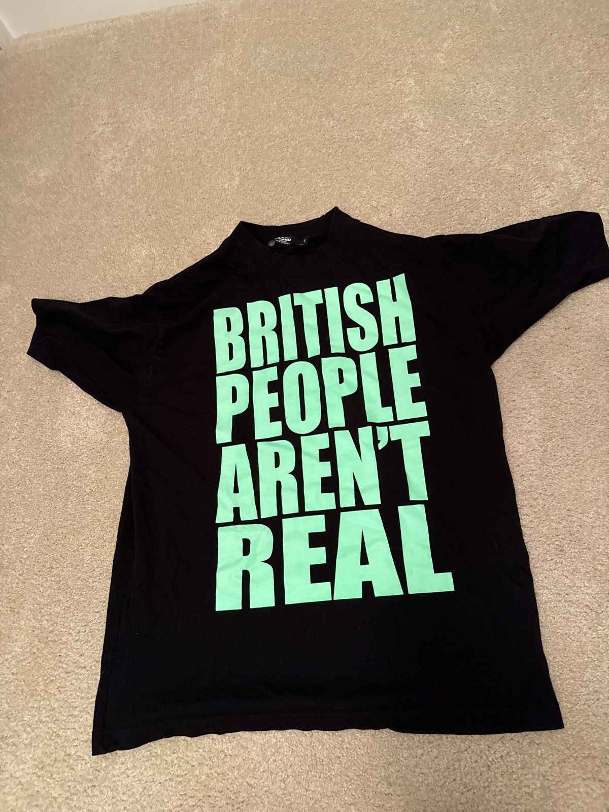 Jaded London “British People Aren’T Real” Tee in Black, Men's (Size Small)
