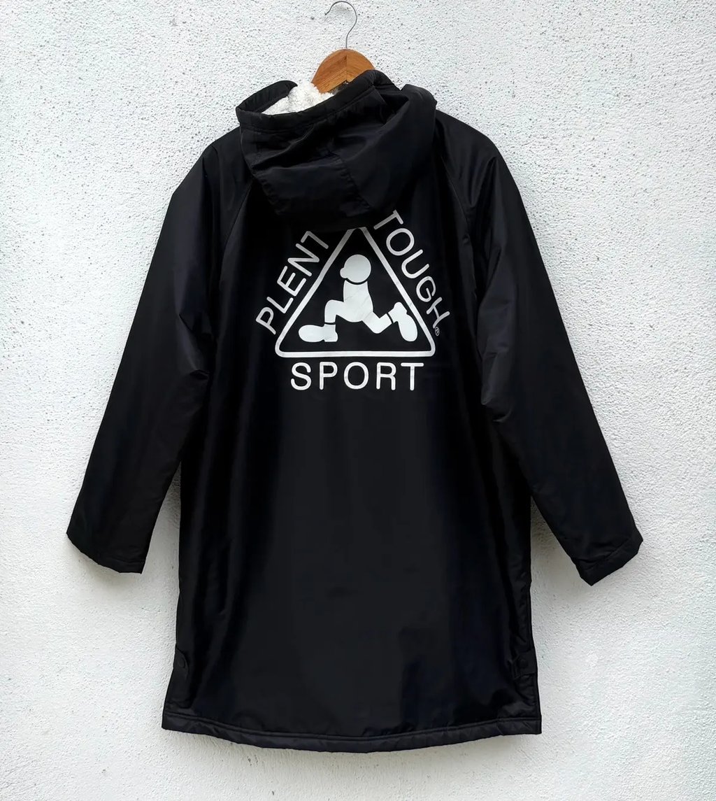 Vintage Vtg 90s Plenty Tough Sport Lined Fleece Nylon Parka Jacket in Black, Men's (Size M)
