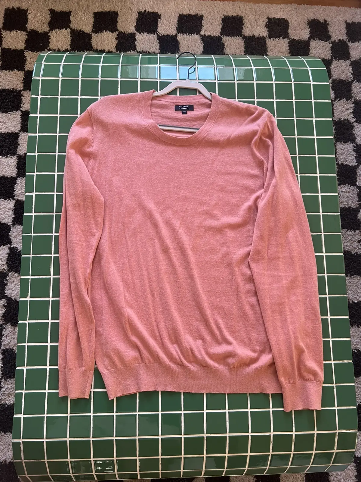 Salmon Orange Galeries Lafayette Sweater, Men's (Size XL)