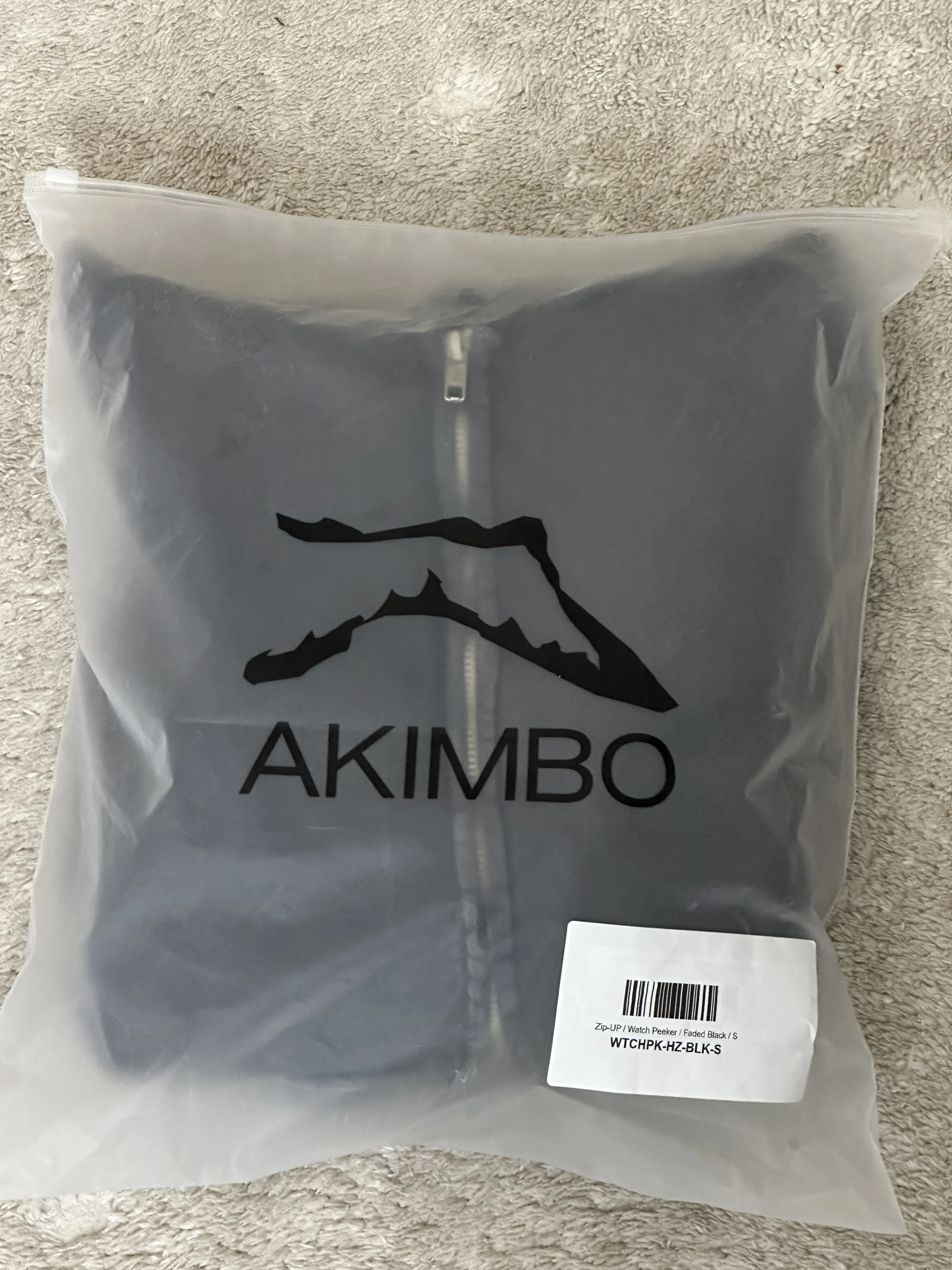 Akimbo Club Akimbo "watch-Peeker" Distressed Zip Up Hoodie in Black, Men's (Size Small)