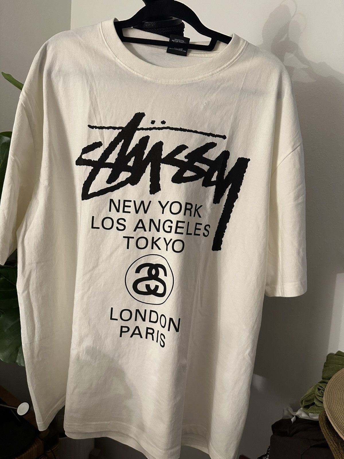 Stussy World Tour Tee Smoke (Size Xl) in White, Men's (Size Large)