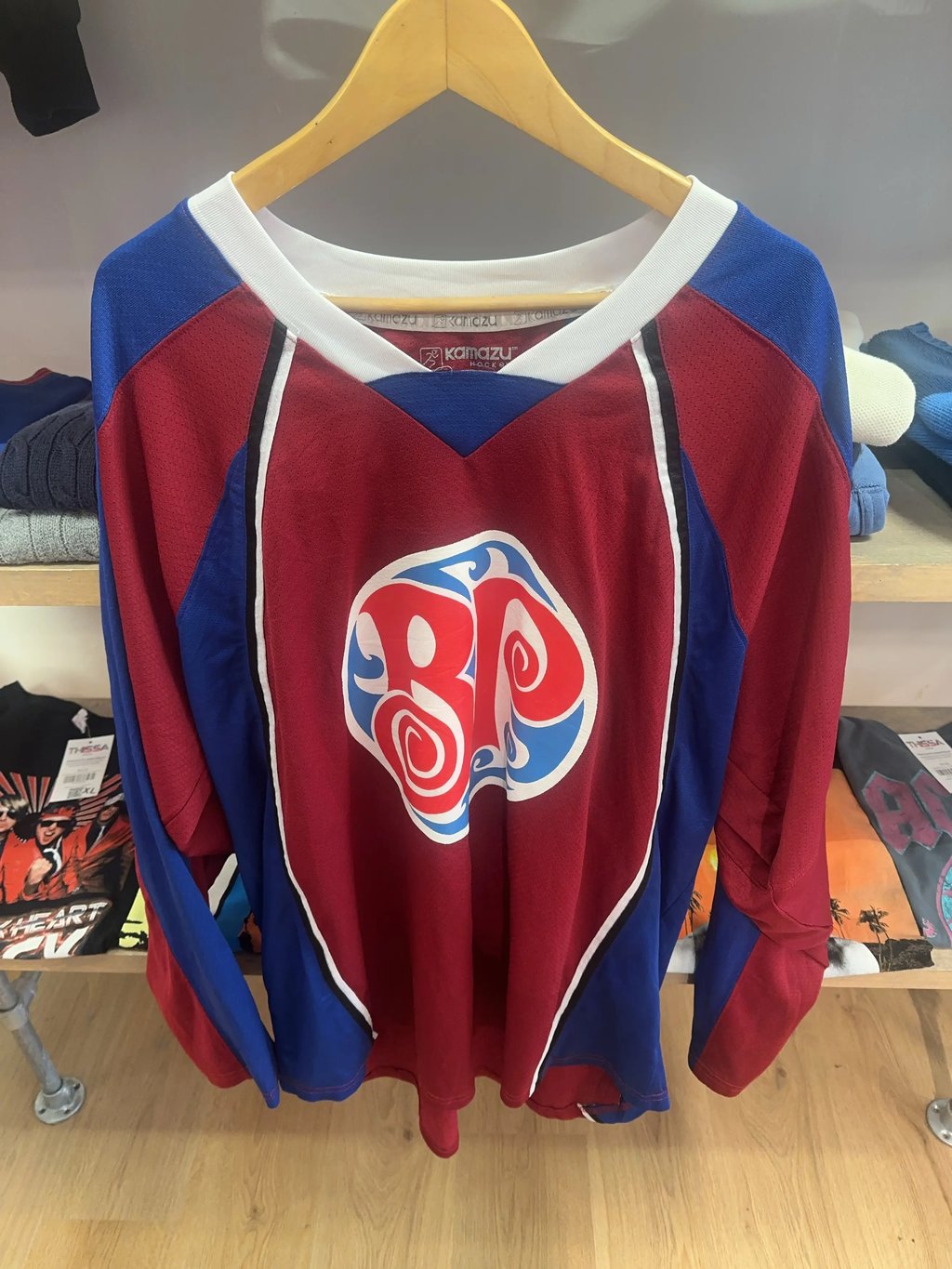 1XL - Kamazu Hockey Red Blue Hockey Jersey, Men's