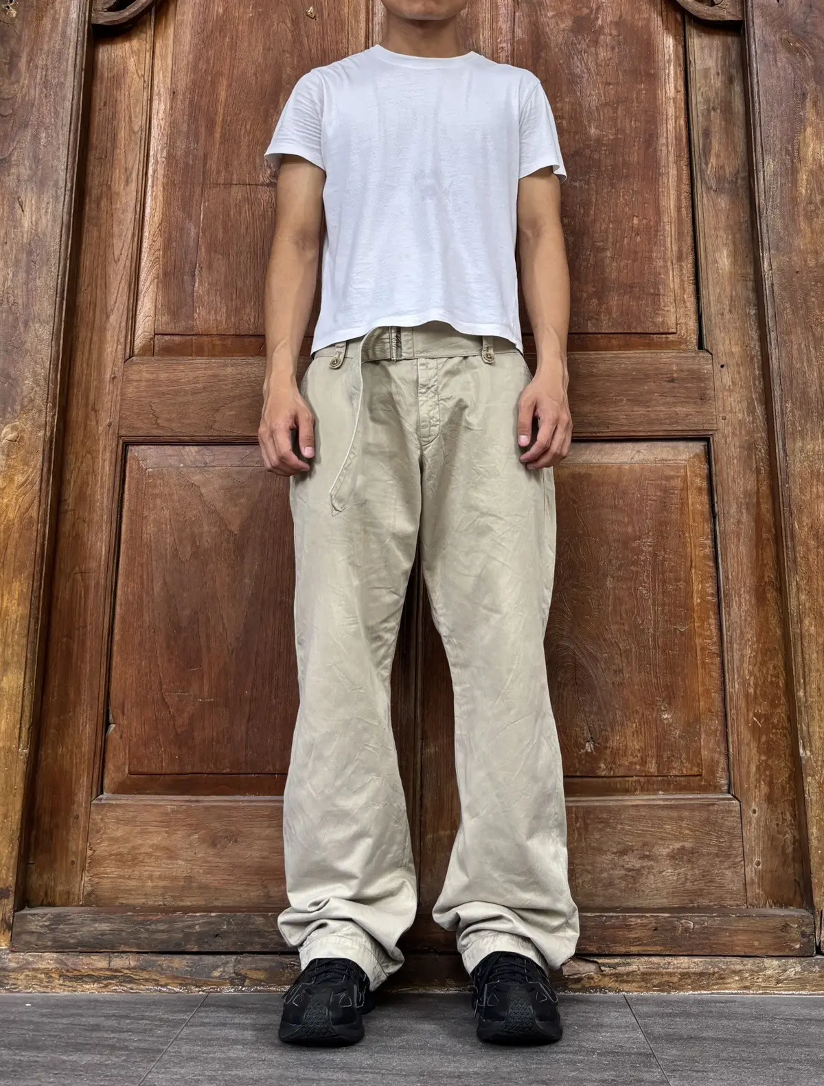 Dries Van Noten Belted Military Trousers - 32” in Beige, Men's