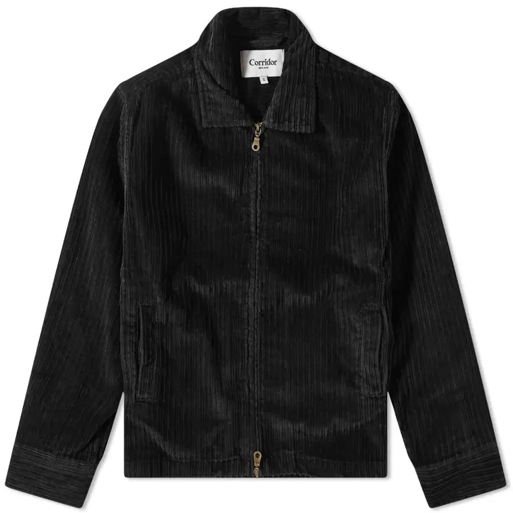 Aw21 Corridor NYC Variegated Cord Zip Jacket Black New, Men's