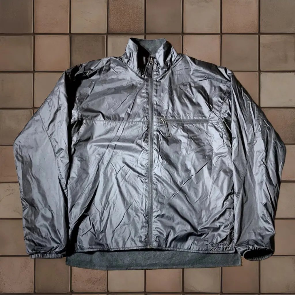 Marmot Jacket Mens Medium Black Windbreaker Lined Coat Polyester, Men's