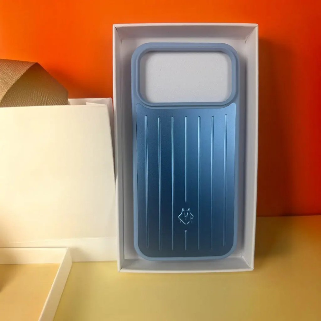 Rimowa Aluminum Iphone 17 Pro Case Luggage Style Blue, Men's