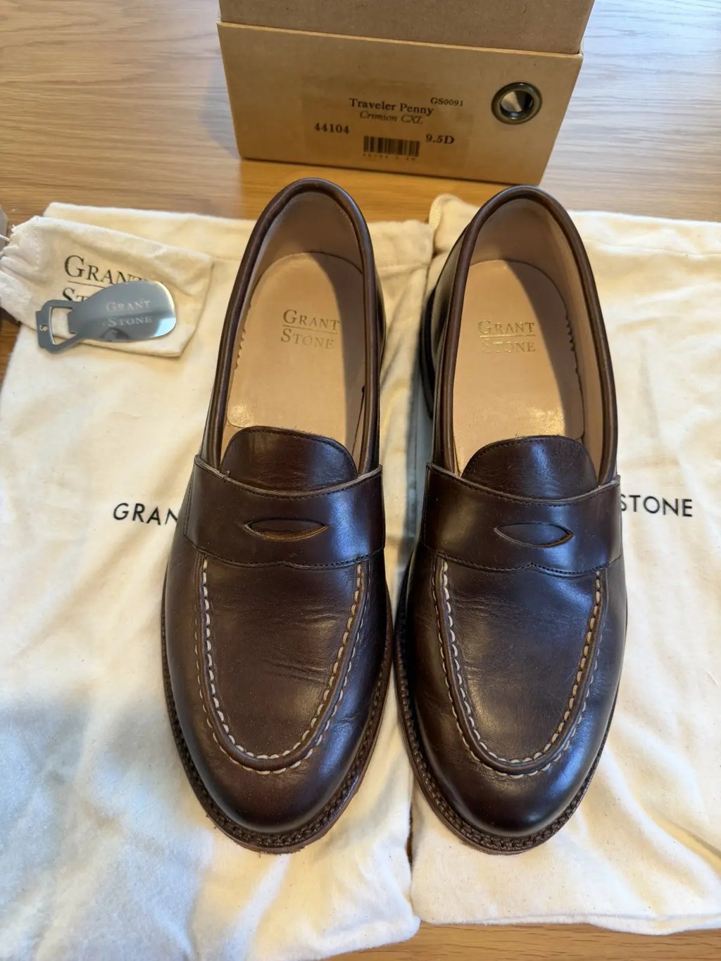 Grant Stone Crimson Chromexcel Leather Traveler Loafer 9.5d in Brown, Men's