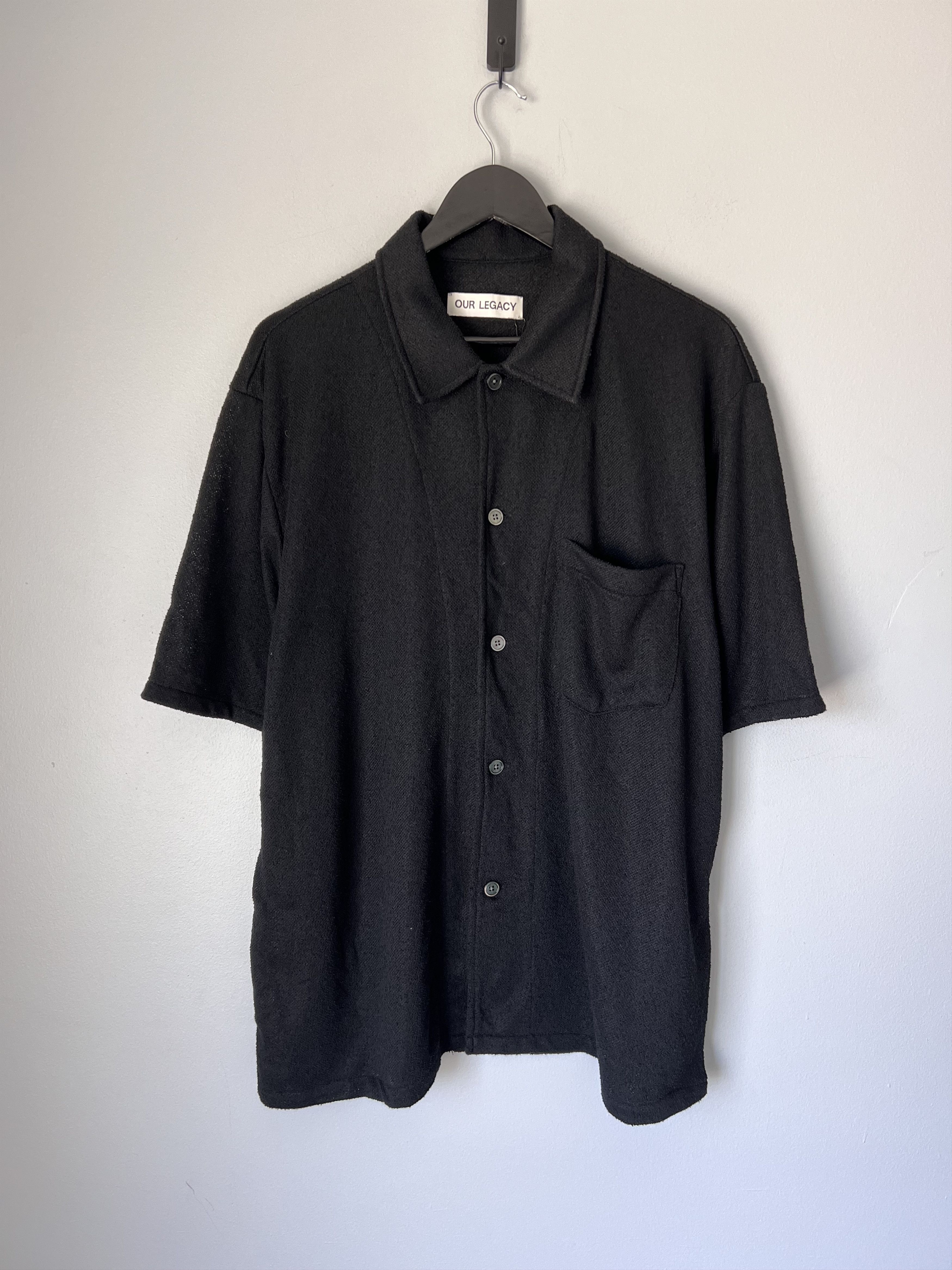 Our Legacy Box Shirt In Black Boucle, Men's (Size Medium)