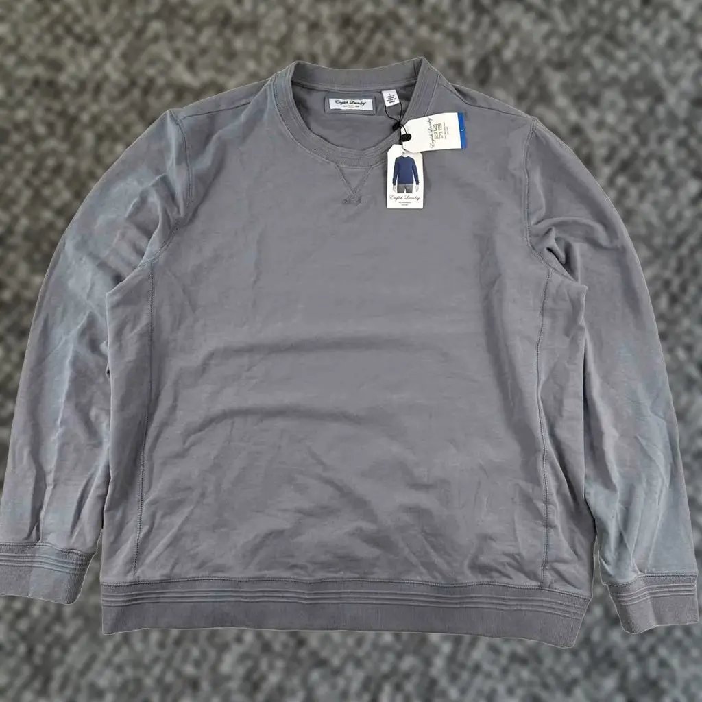 English Laundry Sweater Mens Large Gray Crewneck Pullover Stretch Classic Outdoor, Men's