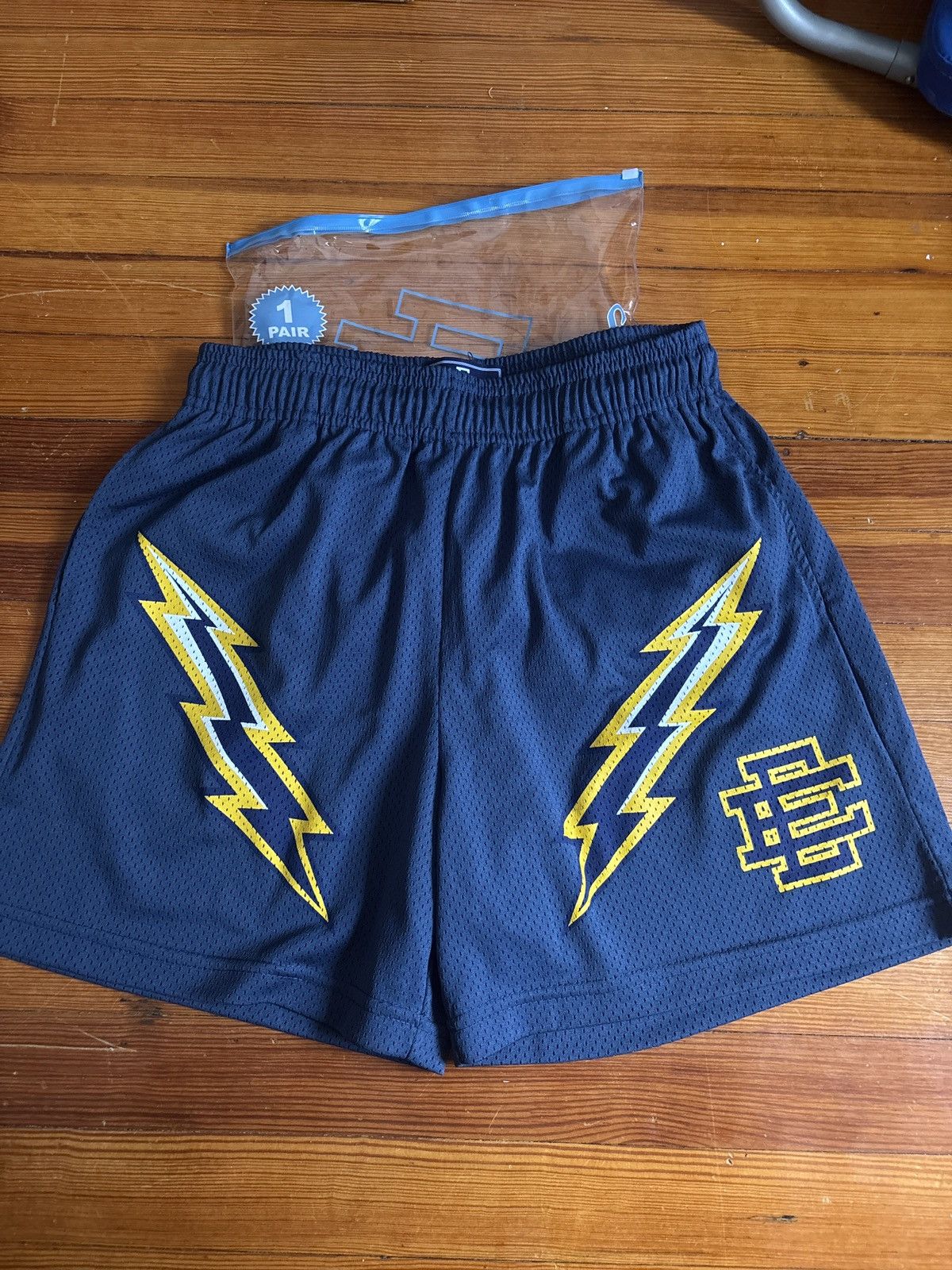 Eric Emanuel Basic Shorts 2025 Thunder Bolts in Blue, Men's (Size 34)
