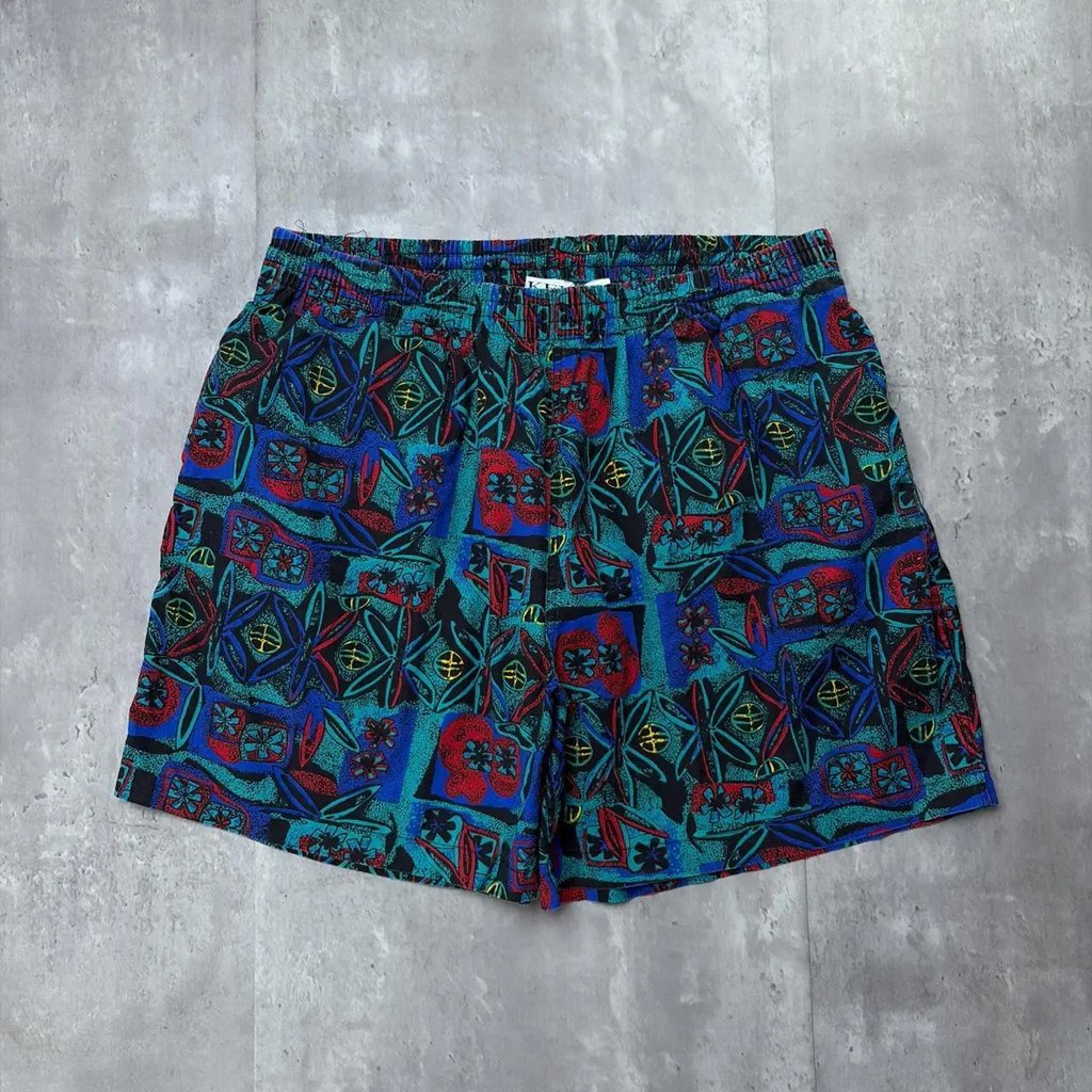 Vintage Key Elements Surf Grunge Aztec Baggy Board Shorts, Men's (Size 36)