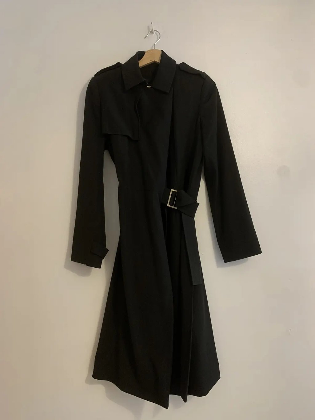 Kenzo Paris Asymmetrical Closure Trench Coat in Black, Women's (Size Xs)