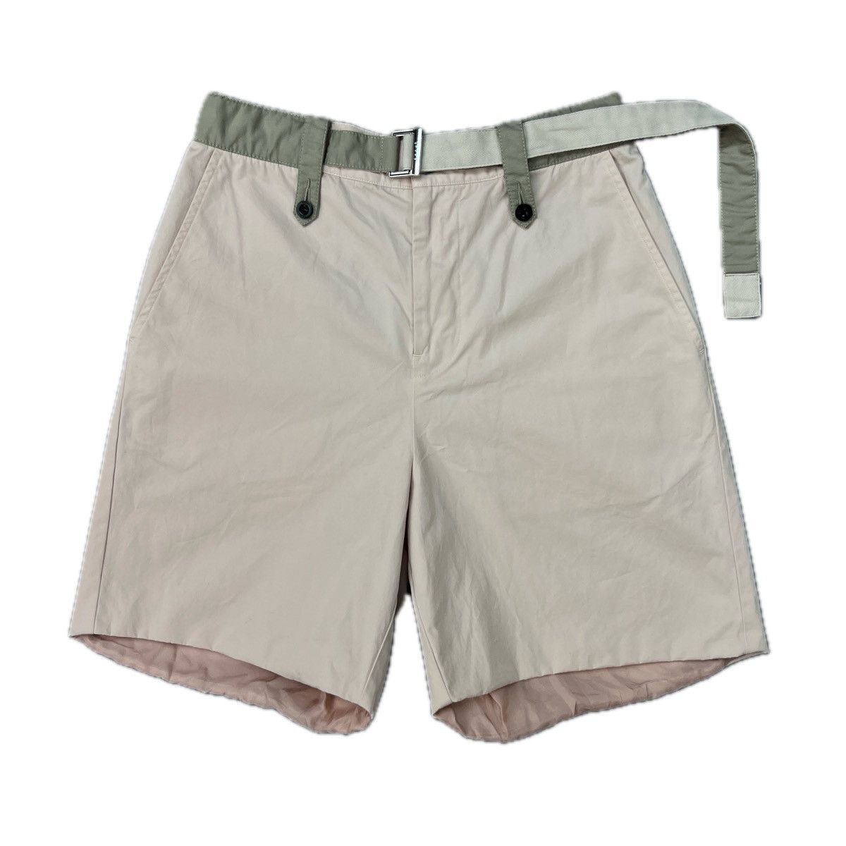 Sacai Color Block Flared Belt Shorts, Men's (Size 29)