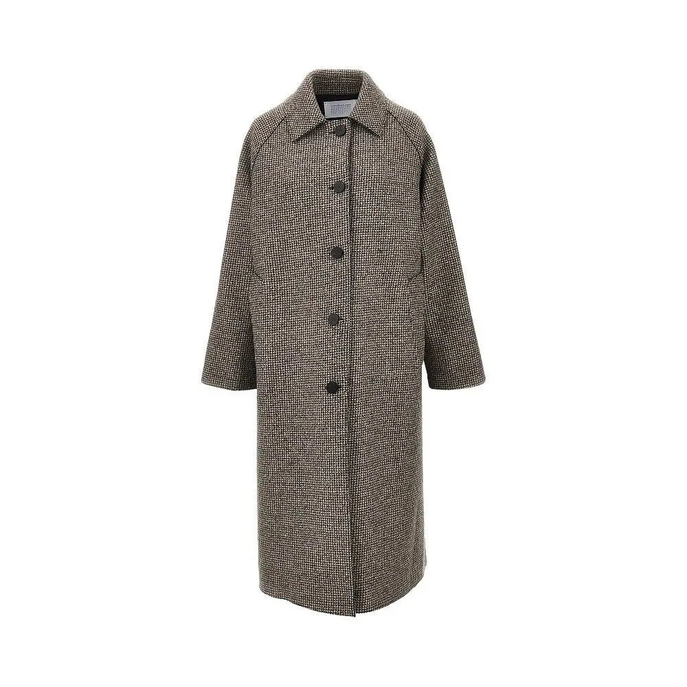 Harris Wharf London Cashmere-Blend Balmacaan Coat Brown Tag Size It 40 Women - Usa Tariffs Included, Women's