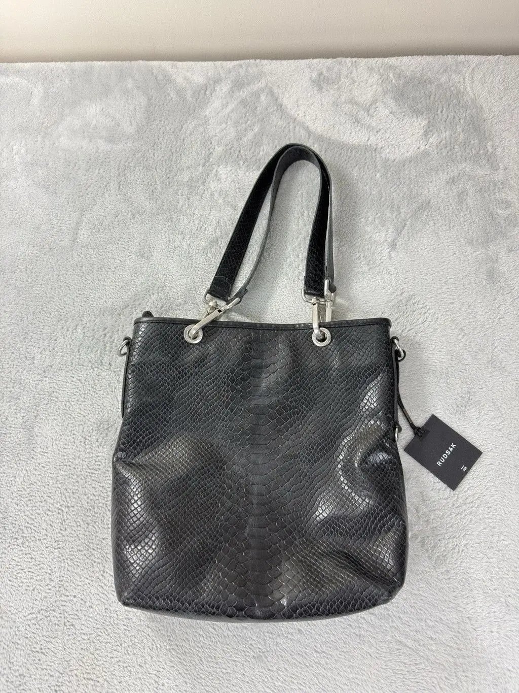 Rudsak Ruma Snake Skin Purse 8316101 Style Number Design in Black, Women's