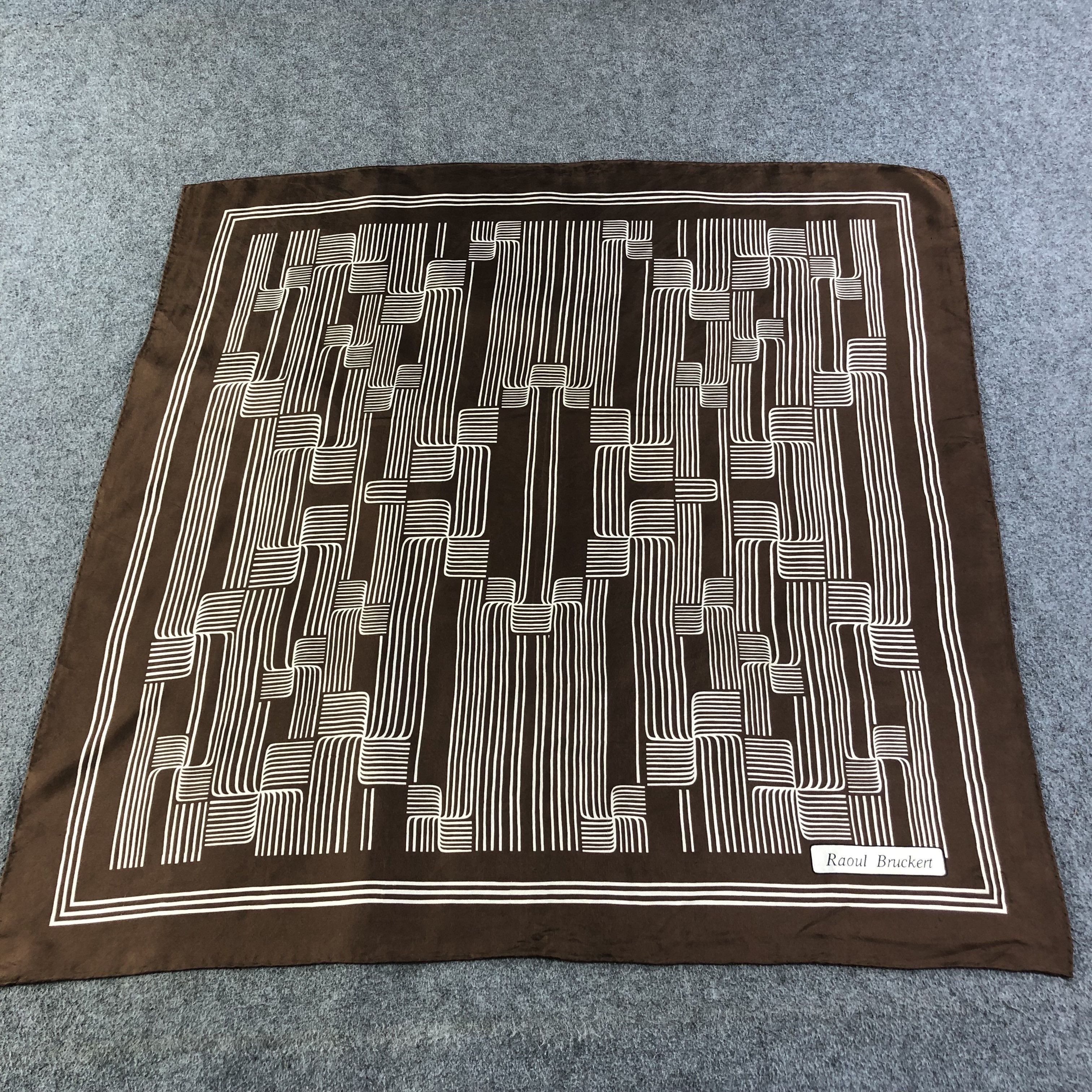 Vintage Raoul Bruckert Hand Rolled Silk Scarf M720, Men's