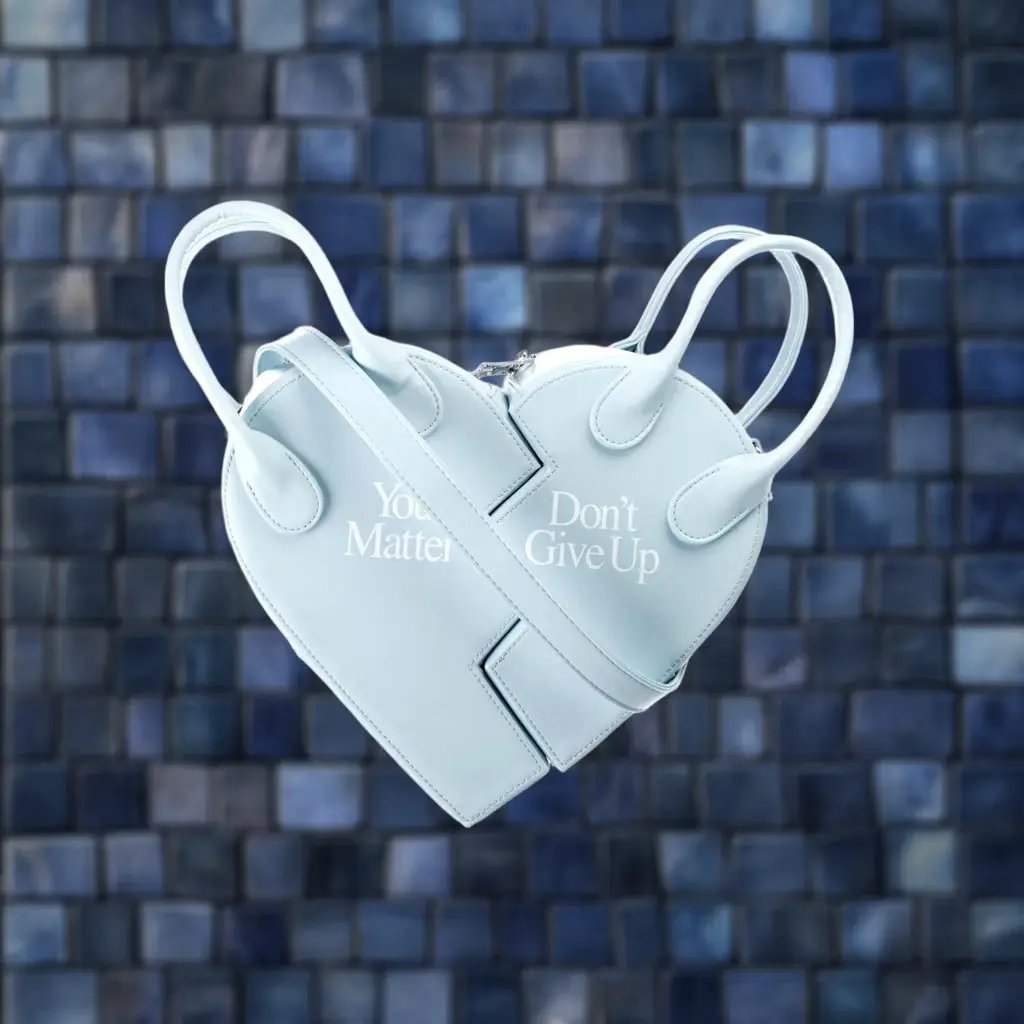 Praying Heart Satchel Bag Womens Small Blue You Matter Don't Give Up Crossbody Crossbody Bag Foldover Satchel, Women's