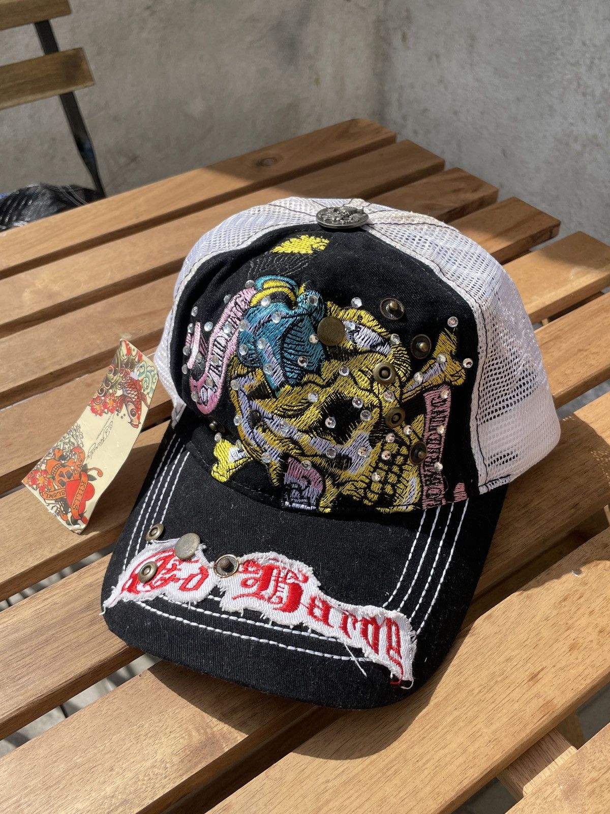 00S Ed Hardy By Christian Audigier Cap Y2K Rap Swag in Black, Men's