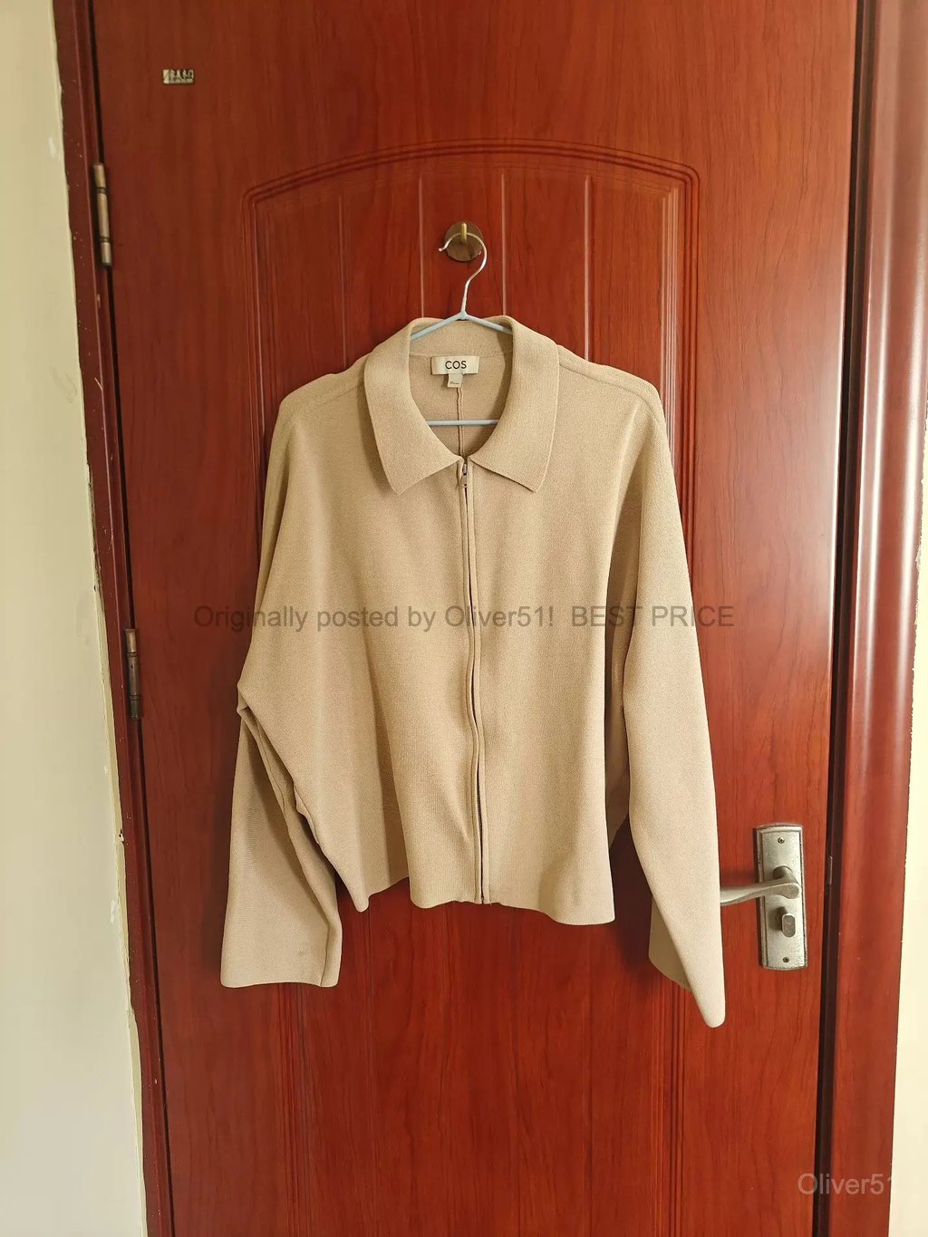 Cos Batwing Sleeve Cropped Jacket Kkkk76/2609 in Beige, Women's