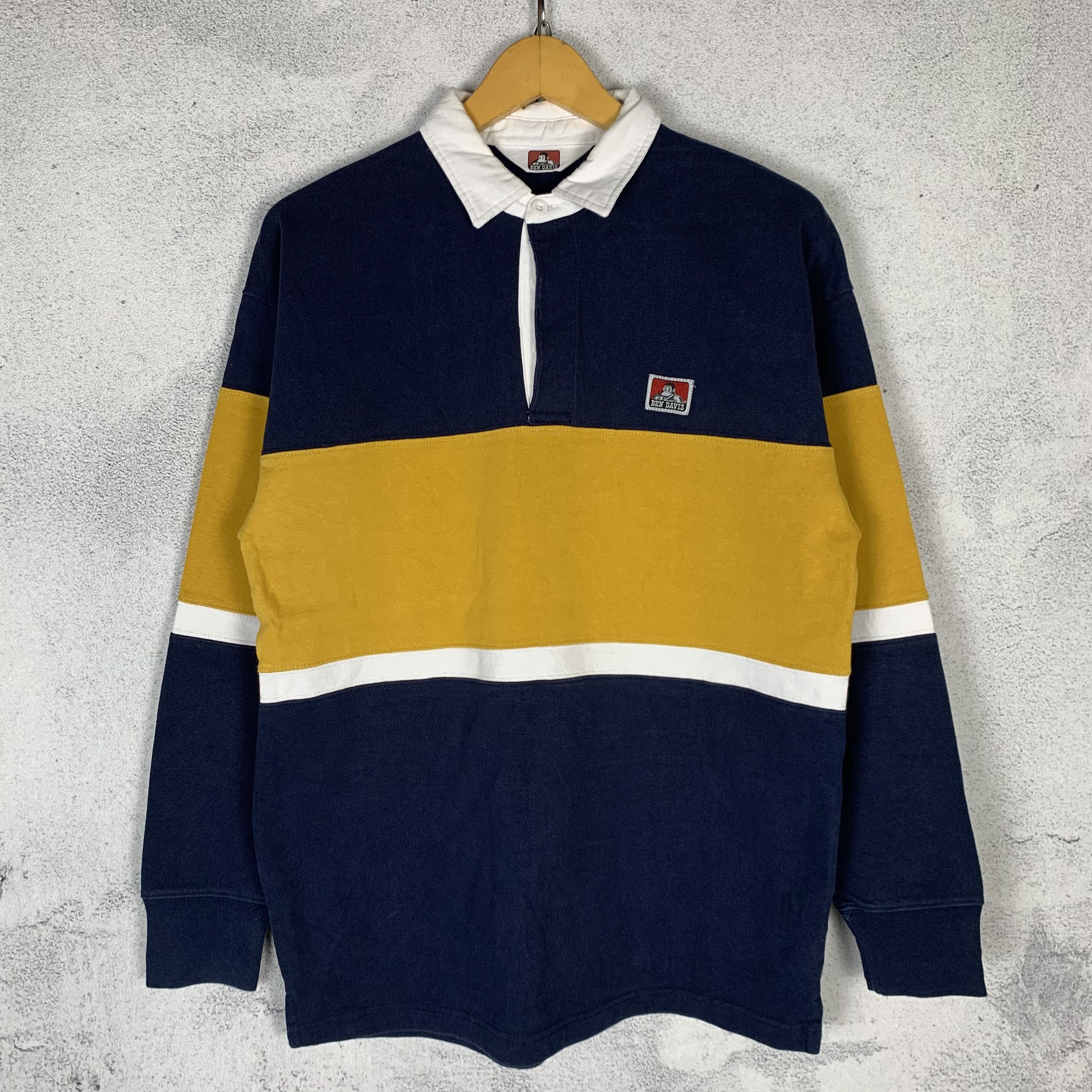 Ben Davis Rugby Shirt Longsleeve in Blue, Men's (Size Large)