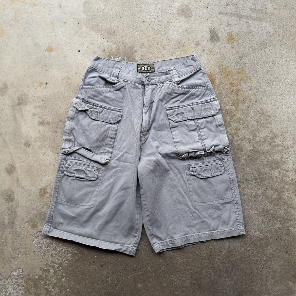 Jnco x Vintage Y2K Otb Baggy Skater Cargo Shorts in Grey, Men's (Size 26)