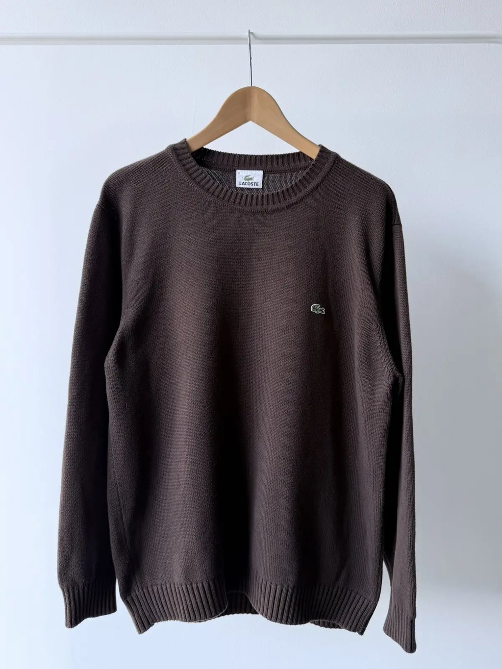 Vintage Lacoste Brown Sweater, Men's (Size Xl)