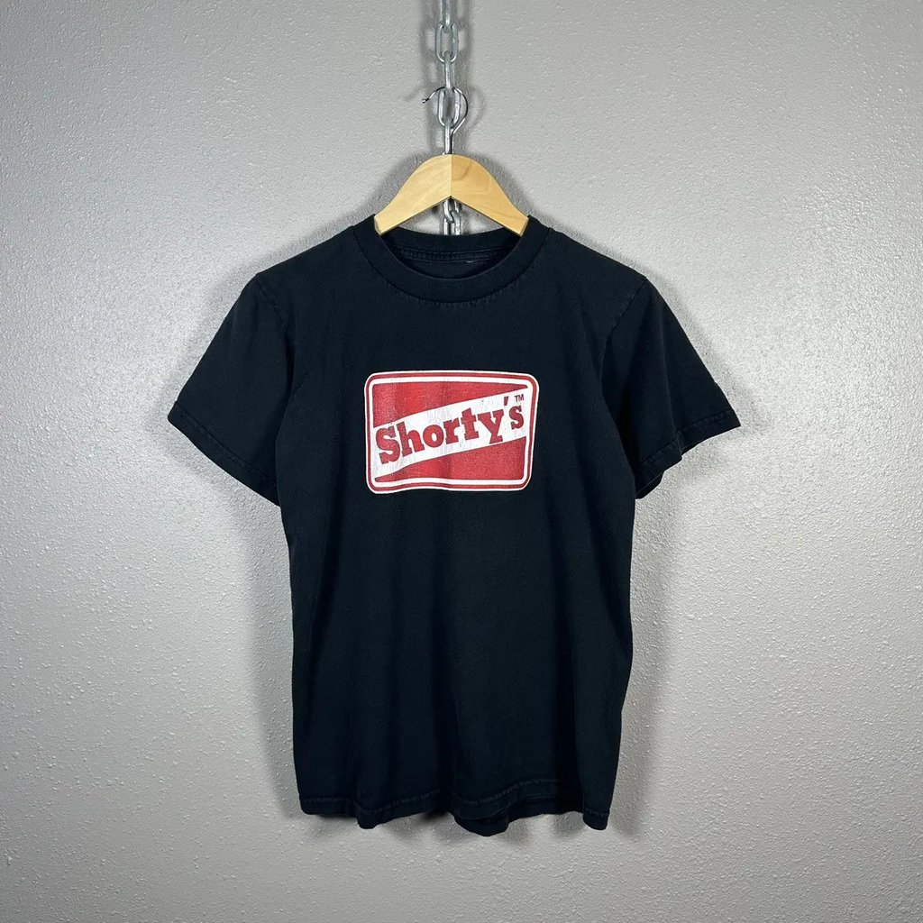 Vintage 90s Shorty’s Skateboards Logo Skate Tee in Black, Men's