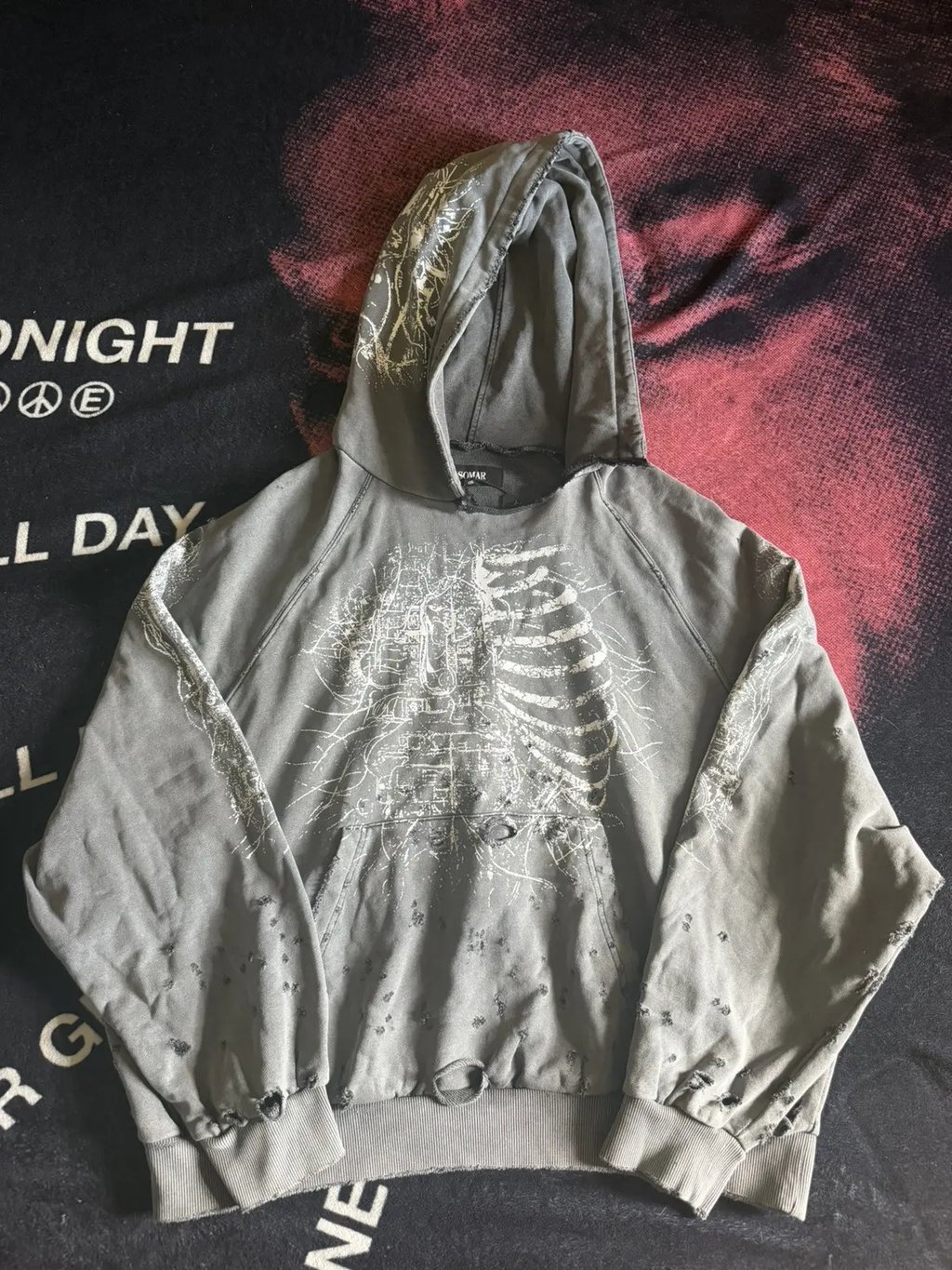 Somar Thrashed Tetsuo Hoodie in Gray, Men's (Size L)