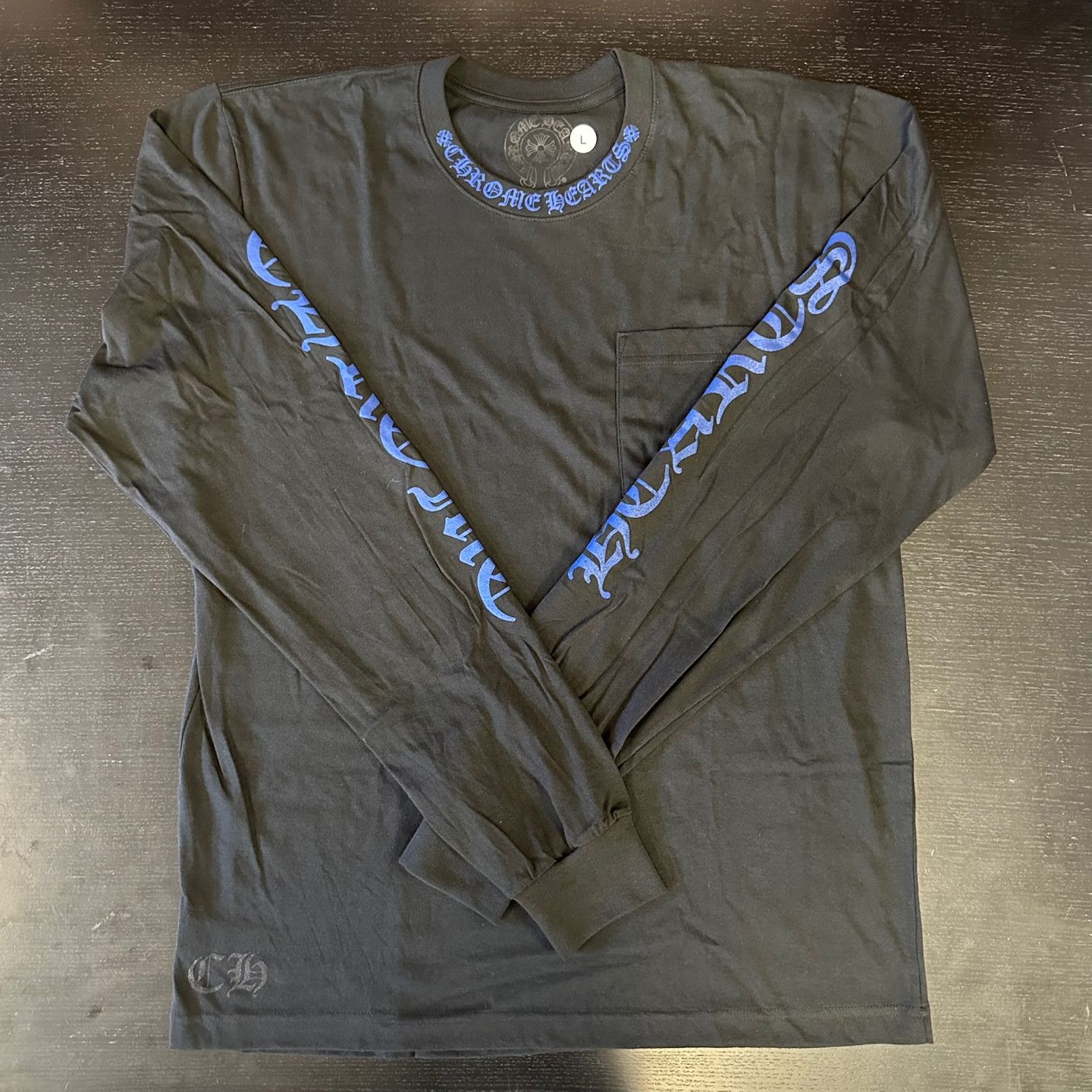 Chrome Hearts Neck Logo Long Sleeve T-Shirt in Black, Men's (Size Large)