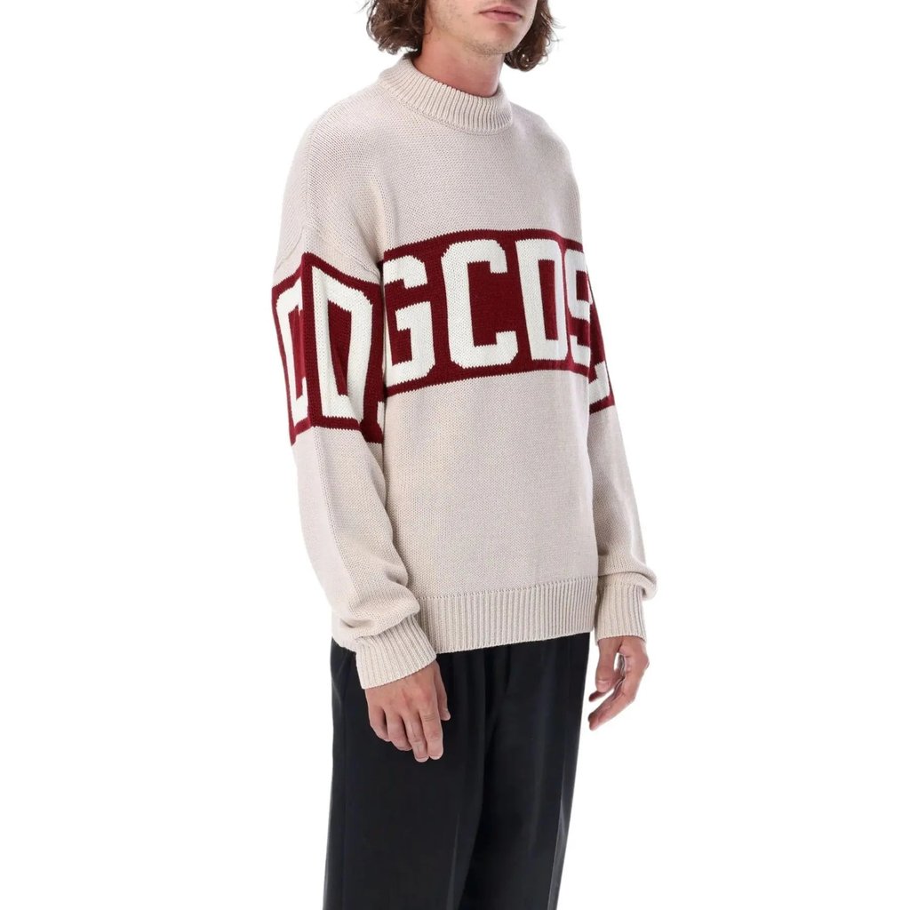 Wool Logo Band Sweater Beige Red 1XL -, Men's