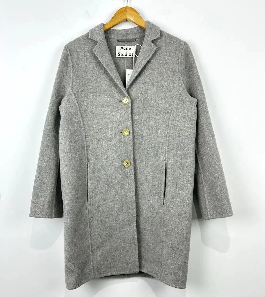 Acne Studios M Size Grey Wool Women's Coat in Gray, Women's