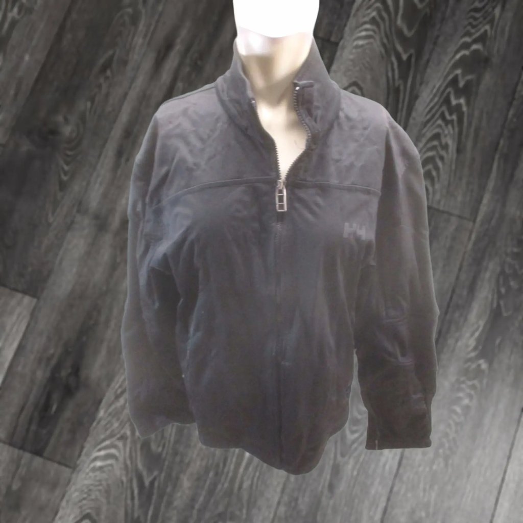Helly Hansen Jacket Casual Mens M Black Full Zip Pockets High Collar, Men's