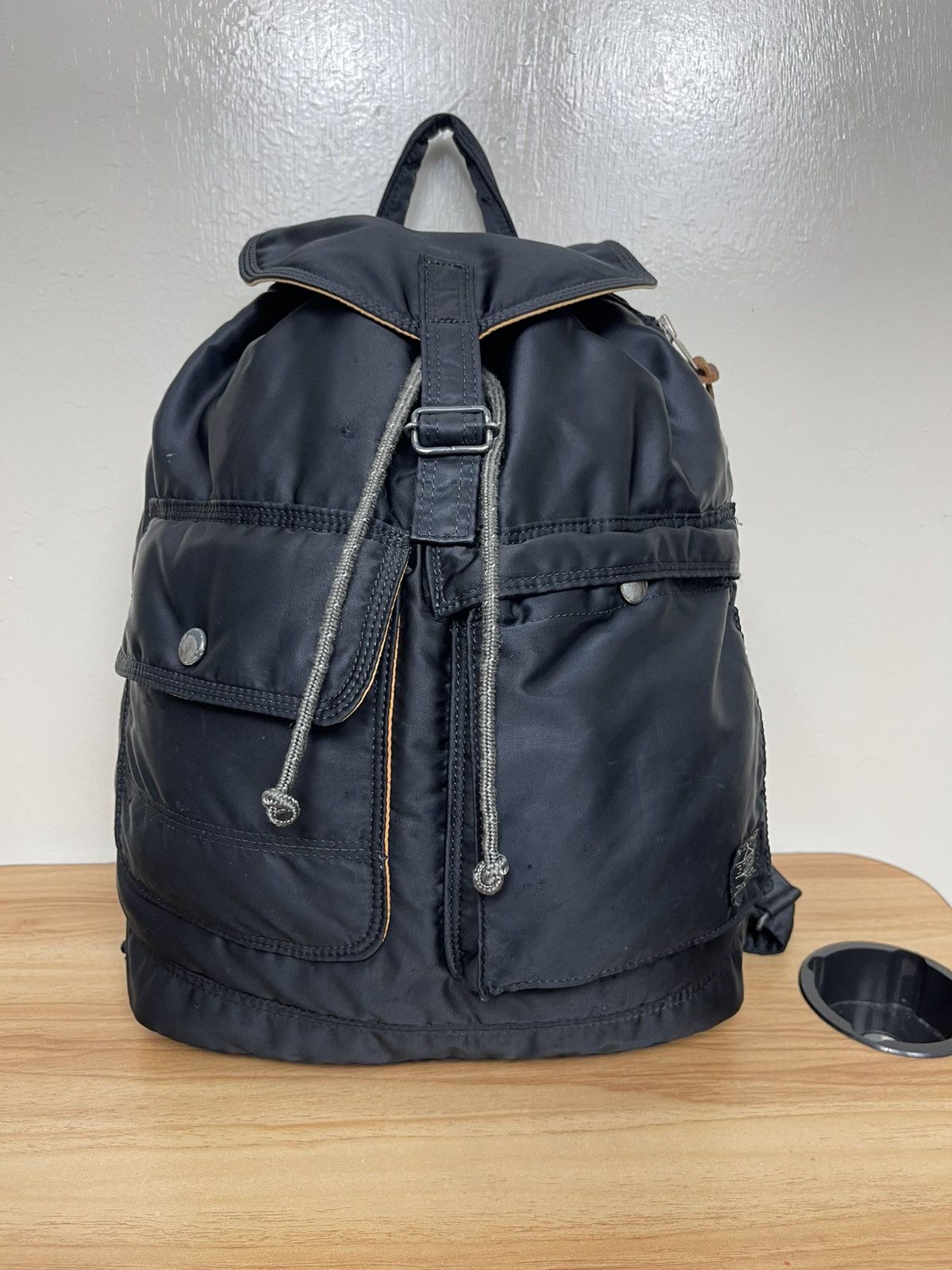 Porter Tanker Rucksack Backpack Drawstring Nylon Black, Men's