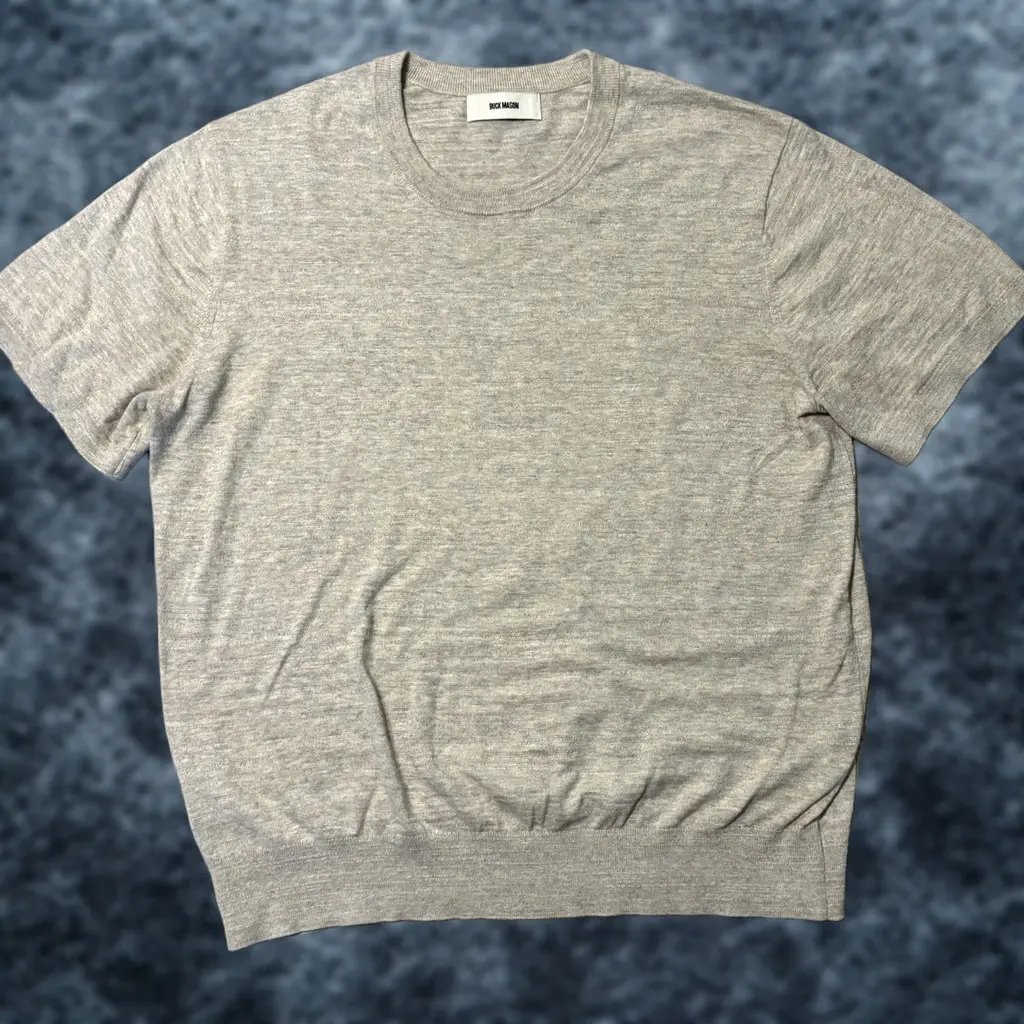 Buck Mason T-Shirt Mens Large Beige Tan Avalon Knit Classic Cotton Casual, Men's