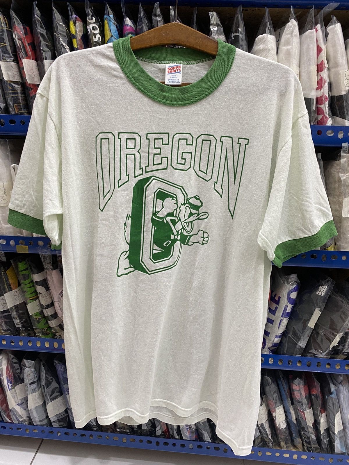 Vintage Oregon Ringer Tshirt in White, Men's (Size Large)